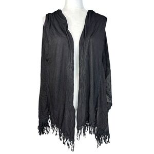 Crosstree Black Shawl Scarf OS Wrap Lacey Arm Holes Whimigoth Dark Romantic